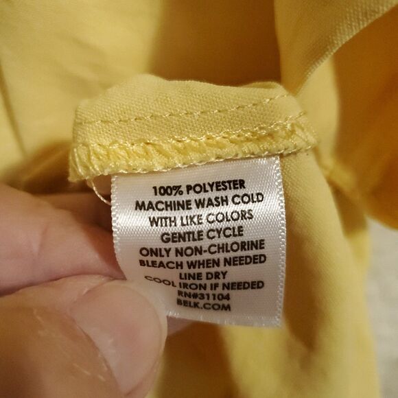 New Directions Women's Yellow Tie-Front Short Sleeve Size XL - Picture 6 of 14